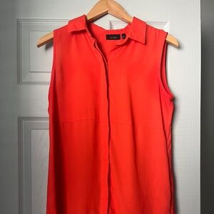 Apt 9 orange sleeveless button up blouse size small